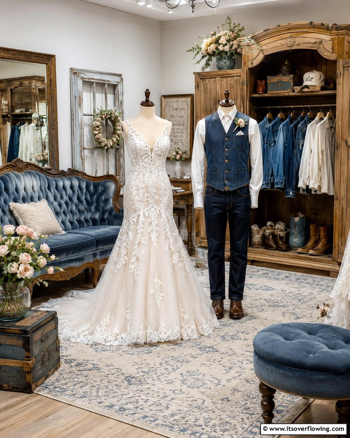 Denim and Lace Attire - 25 Western Wedding Ideas for a Rustic Celebration