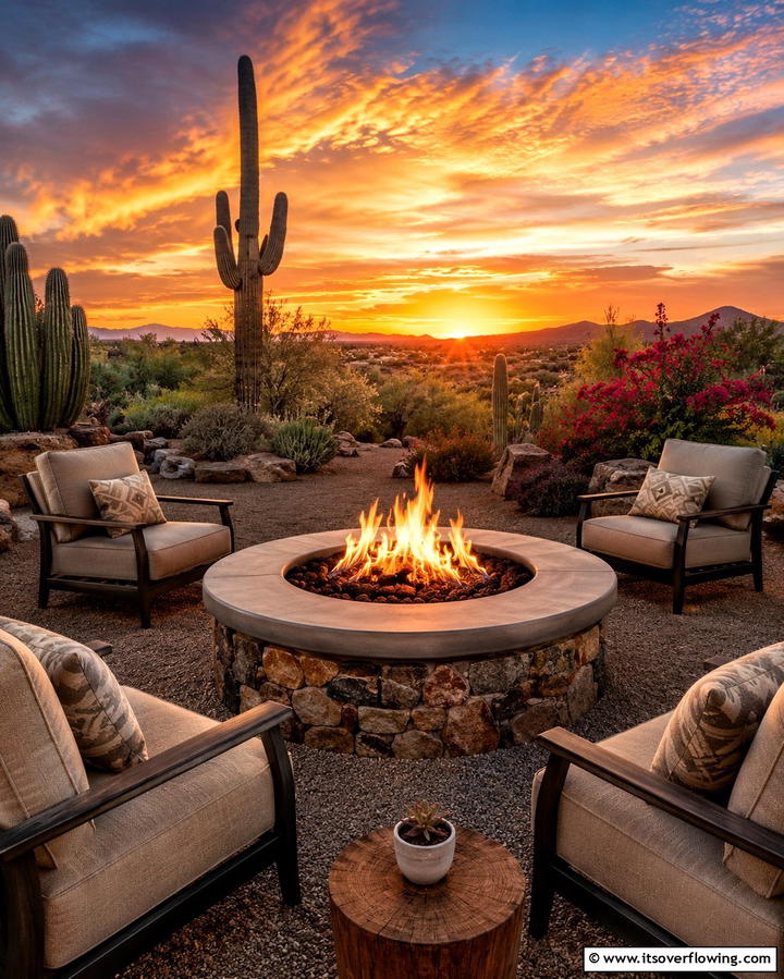 Desert Fire Pit Area - 25 Arizona Backyard Ideas for Desert Landscapes