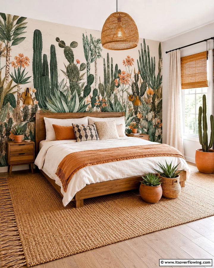 Desert Flora Wallpaper - 25 Desert Themed Room Ideas for a Warm and Inviting Space