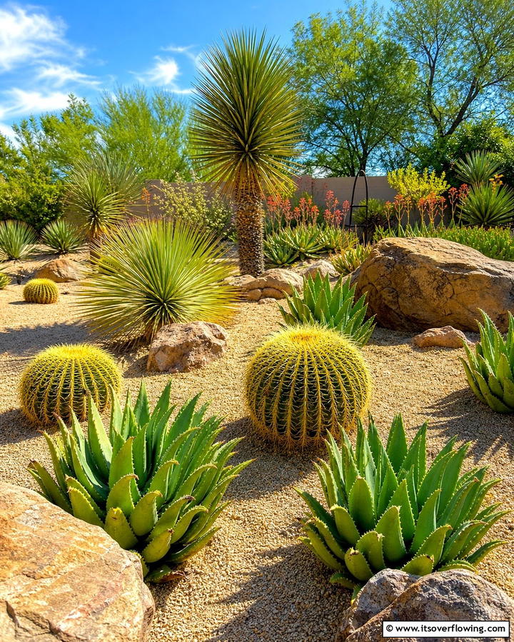 Desert Inspired Gravel Garden - 25 Gravel Garden Ideas for Low Maintenance