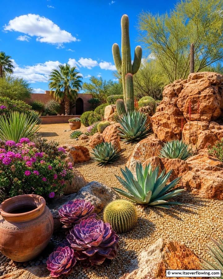 Desert Oasis Rock Garden - 21 Rock Garden Designs for Low-Maintenance Landscape Beauty