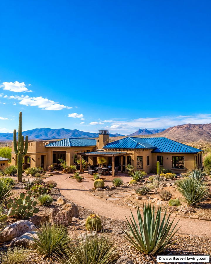 Desert Oasis - 25 Houses With Blue Metal Roofs for Curb Appeal