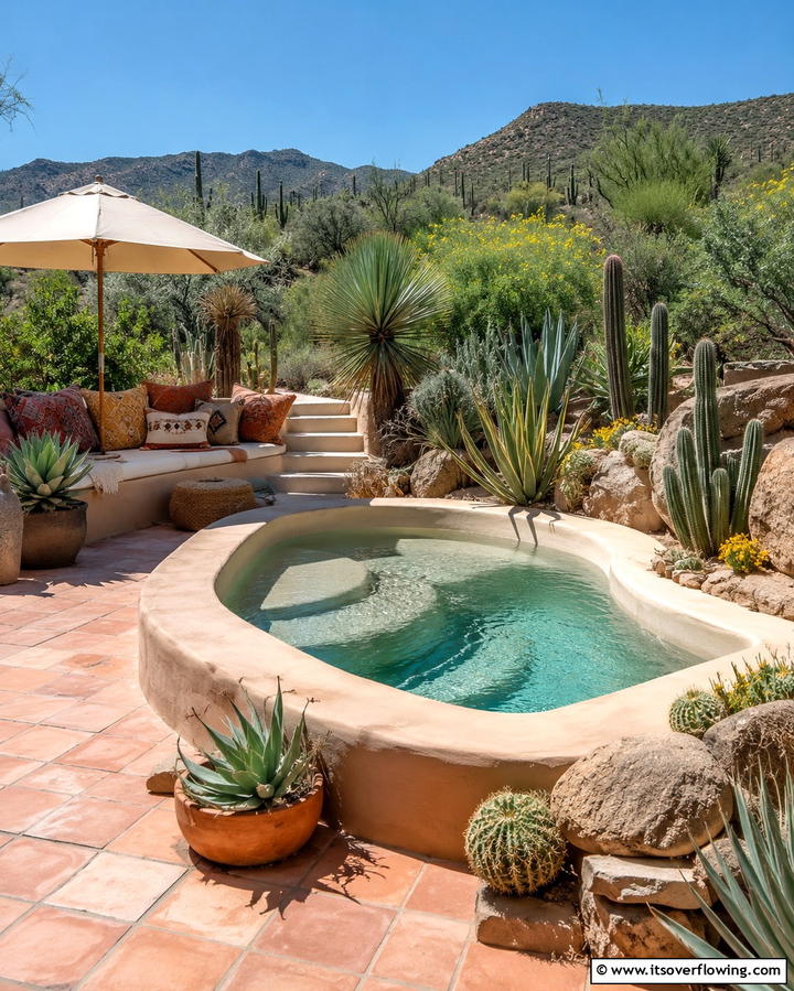 Desert Style Plunge Pool - 25 Plunge Pool Ideas for a Refreshing Backyard