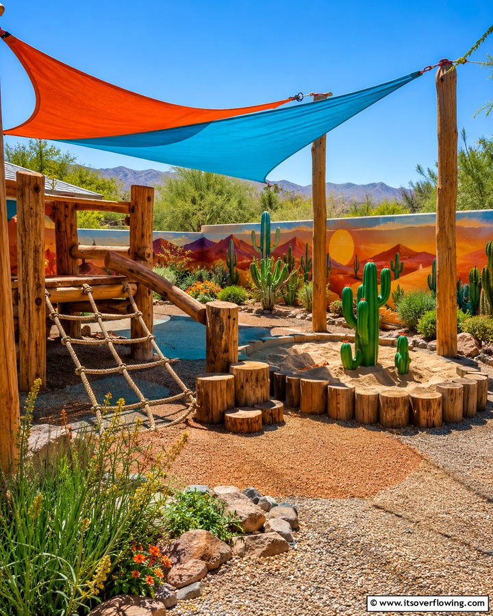 Desert Themed Play Area - 25 Arizona Backyard Ideas for Desert Landscapes