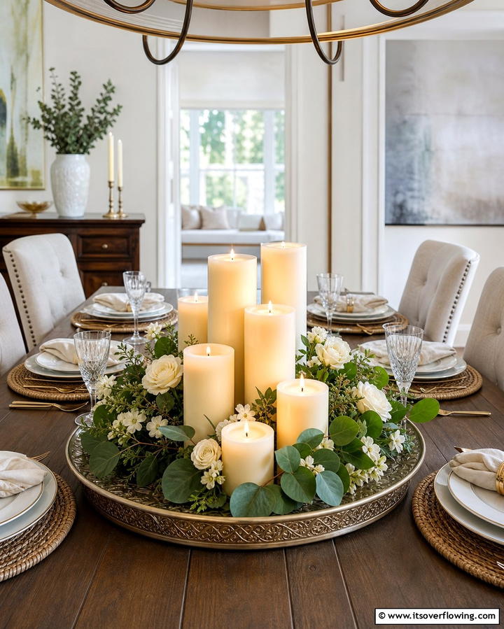 Design a Candle Cluster Centerpiece - 25 Decorating With Candles Ideas for a Warm and Inviting Home