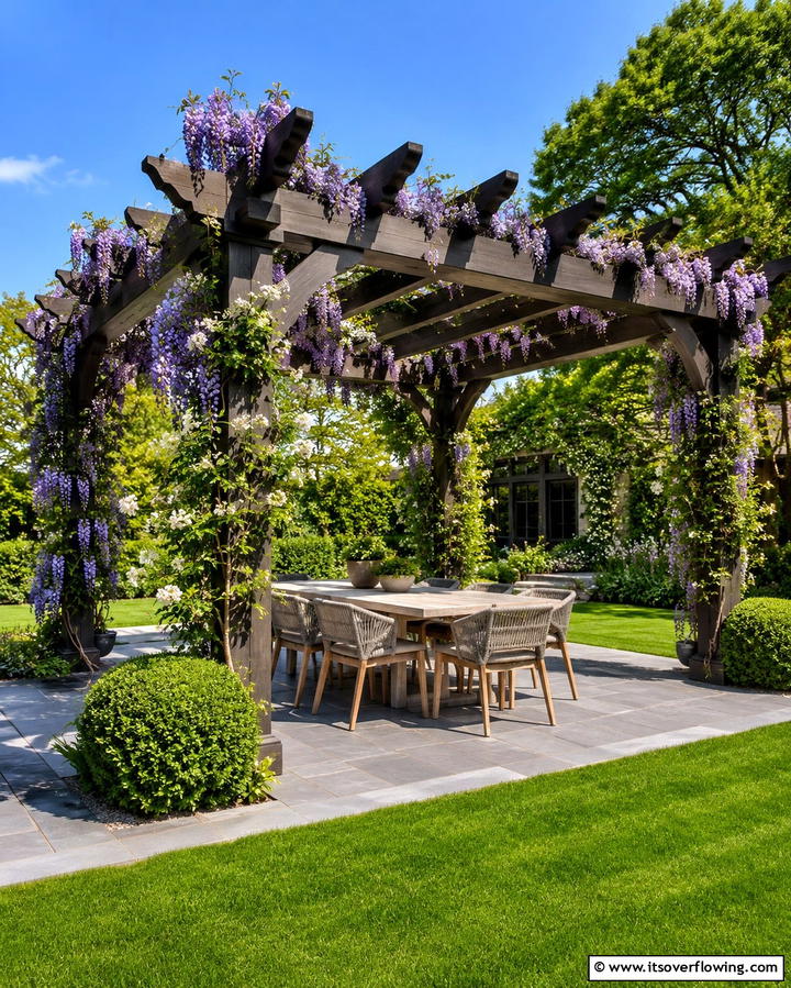 Design a Pergola with Climbing Plants - 25 Large Backyard Landscaping Ideas for a Stunning Outdoor Oasis