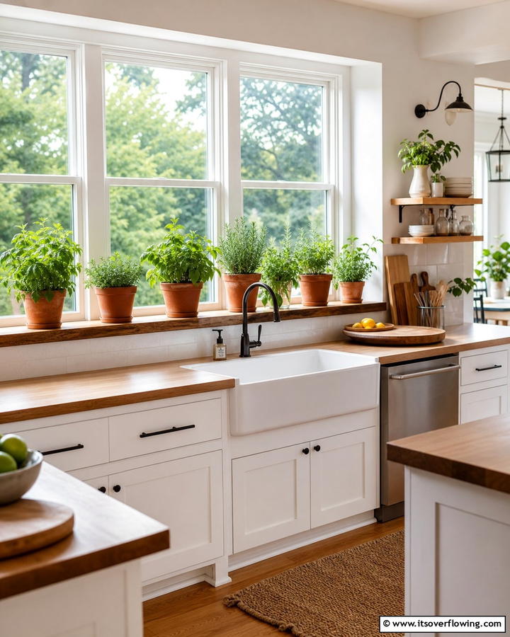 Designing a Herb Garden Window Sill - 21 Kitchen Window Ideas to Brighten Your Cooking Space
