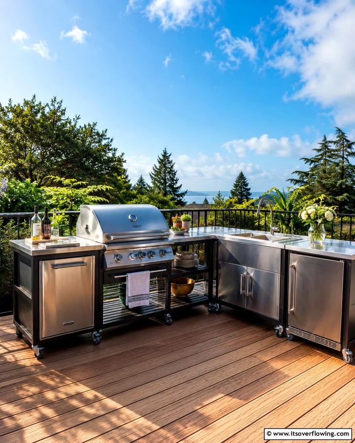 Designing a Portable L Shaped Kitchen - 20 Functional L-Shaped Outdoor Kitchen Ideas for Entertaining