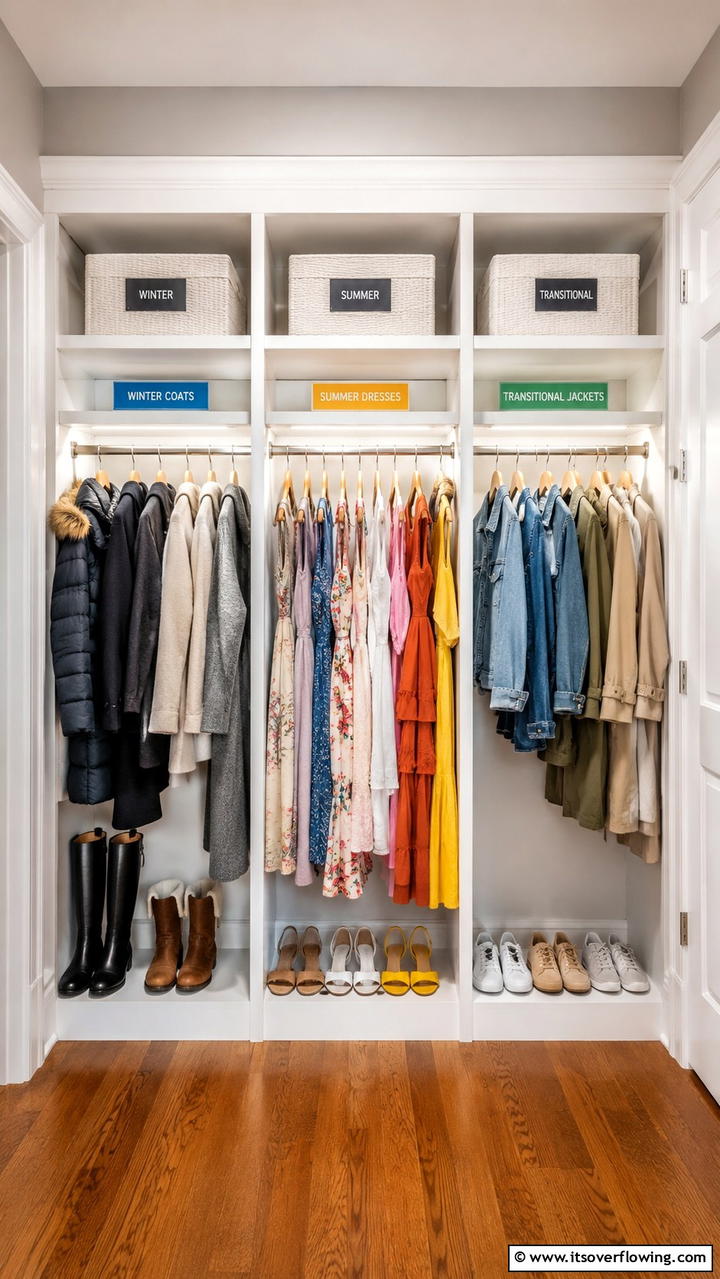 Designing a Seasonal Clothing Section - 30 Smart Hall Closet Organization Ideas for Maximized Space
