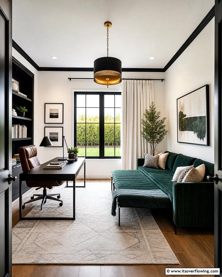 Desk and Sofa Bed Combination - 25 Office Guest Room Ideas for a Functional and Stylish Space