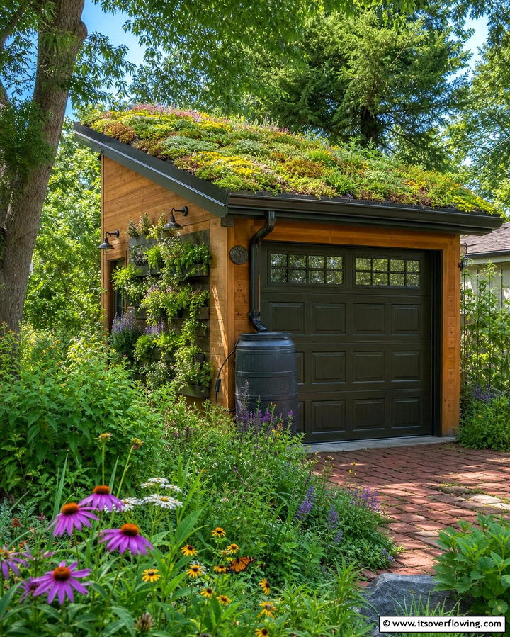 Detached Garage with Green RoofOne - 25 Detached Garage Ideas for Extra Storage and Style