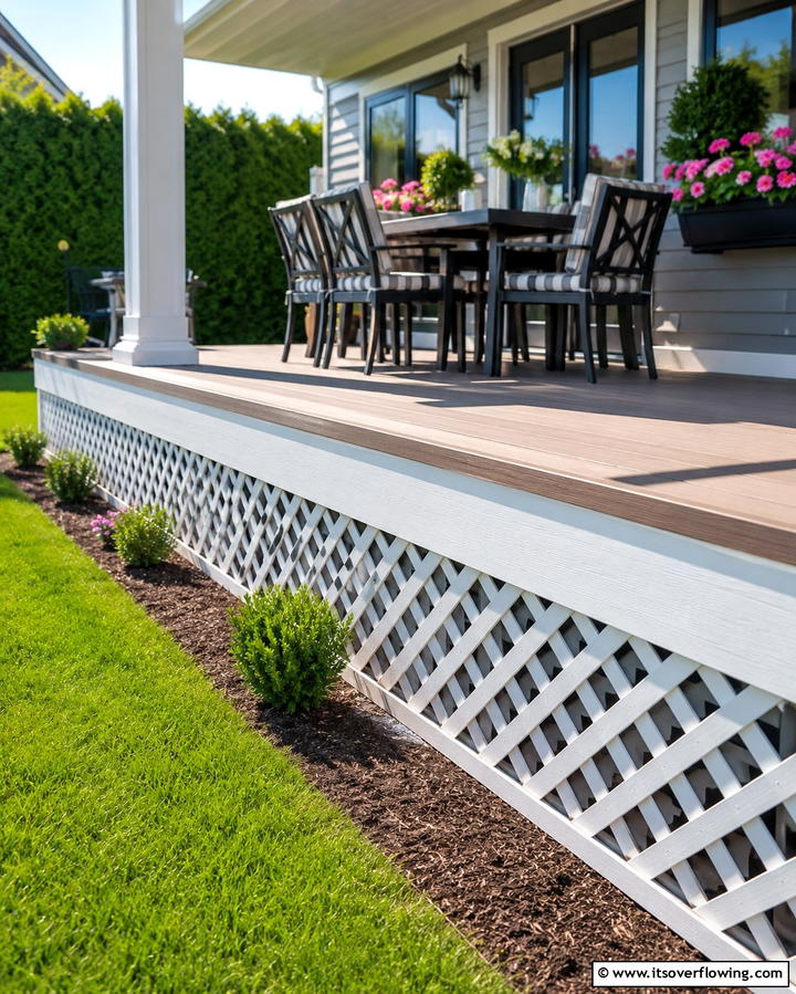 Diagonal Lattice Patterns for a Unique Look - 25 Innovative Deck Lattice Ideas to Enhance Outdoor Spaces
