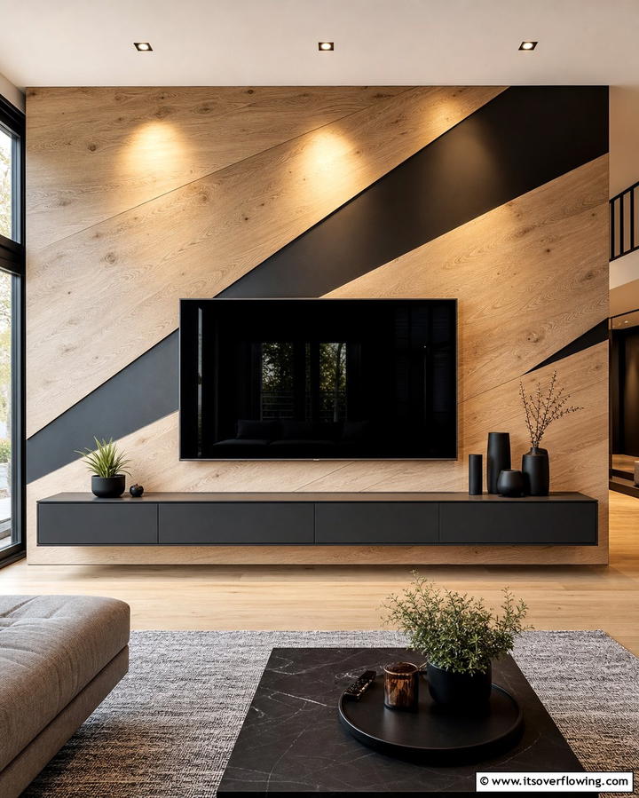 Diagonal Wood Accent Wall - 25 Wood Trim Accent Wall Ideas for a Warm Touch