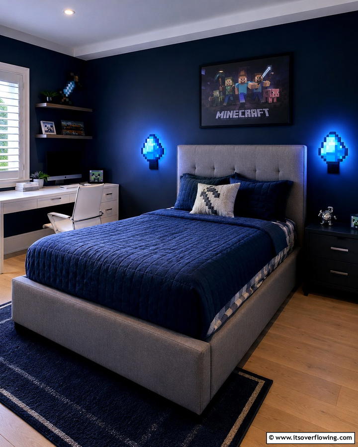 Diamond Ore Nightlights - 30 Minecraft Bedroom Ideas for Block-Inspired Fun