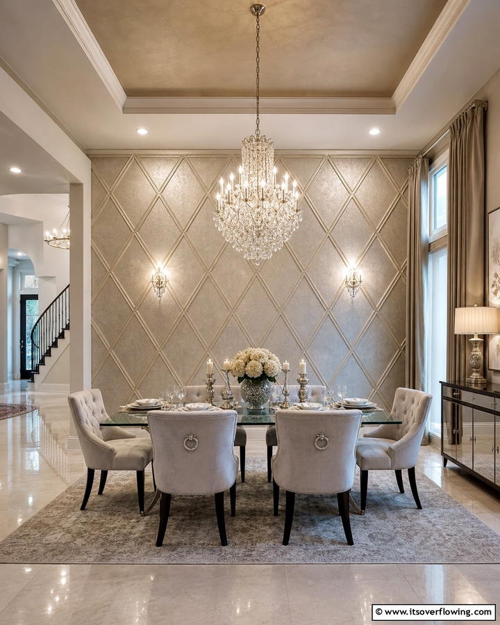Diamond Pattern Feature Wall - 25 Geometric Accent Wall Ideas for Modern Interiors