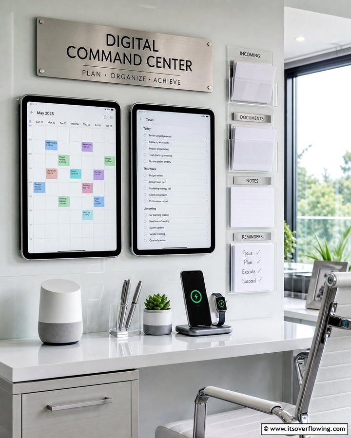 Digital Command Center Integration - 25 Command Center Ideas to Organize Your Home and Life
