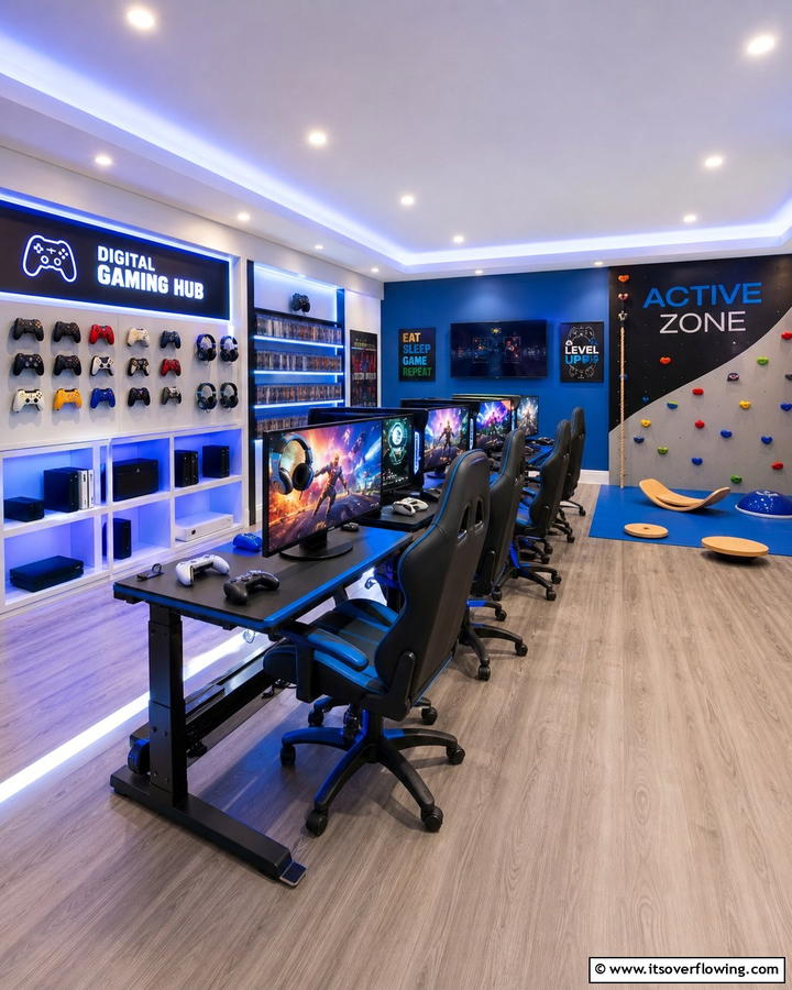 Digital Gaming Hub - 21 Playroom Ideas for Creative & Organized Kids Spaces