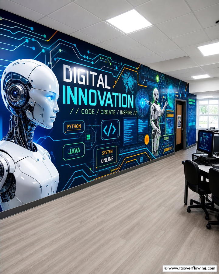 Digital Innovation Mural - 21 Creative School Mural Ideas to Inspire Students