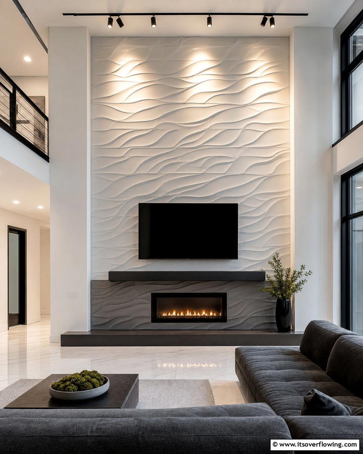 Dimensional Drama - 21 Fireplace Tile Ideas to Refresh Your Hearth’s Aesthetic