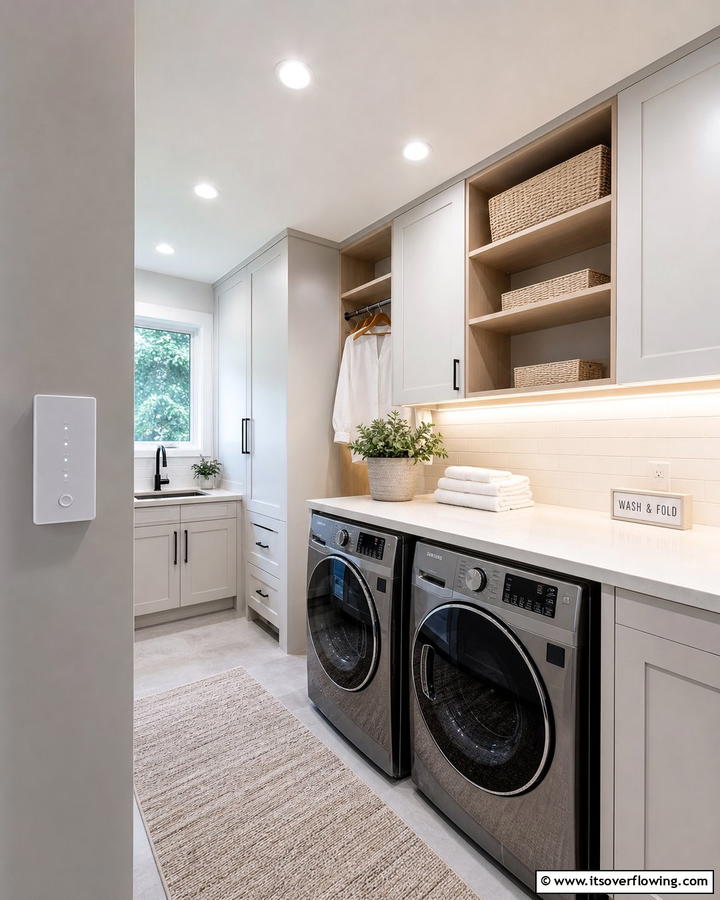 Dimmable Lighting for Versatility - 20 Laundry Room Lighting Ideas to Brighten Your Space