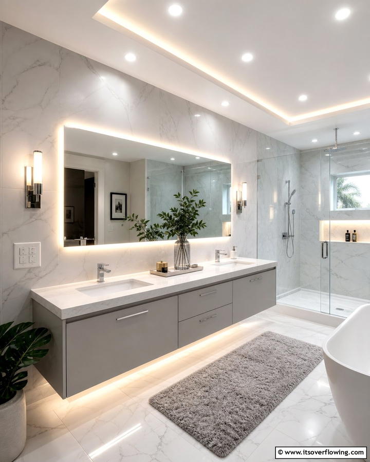 Dimmer Switches for Adjustable Lighting - 25 Cozy Bathroom Ideas for a Relaxing Space
