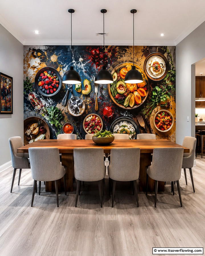 Dining Room Artistic Feast - 30 Interactive Mural Ideas- Transform Your Walls Creatively