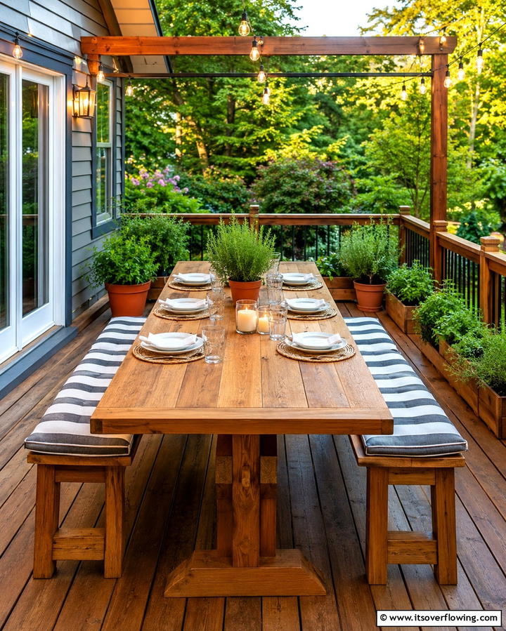 Dining Sets with Bench Seating - 25 Stylish Deck Seating Ideas for Outdoor Entertaining
