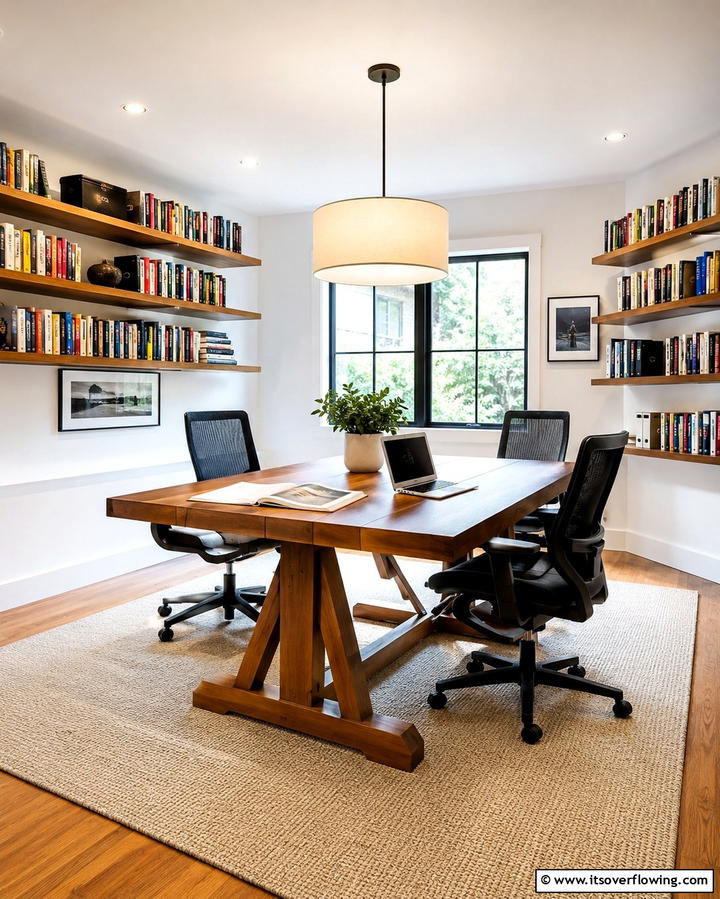 Dining Table as a Desk - 25 Library Dining Room Combo Ideas for Book Lovers