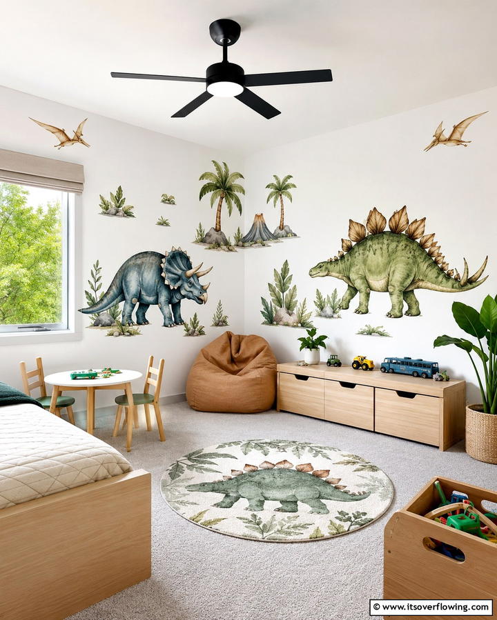 Dinosaur Decal Stickers - 30 Dino-Mite Kids Room Ideas- Dinosaur Themes & Decor