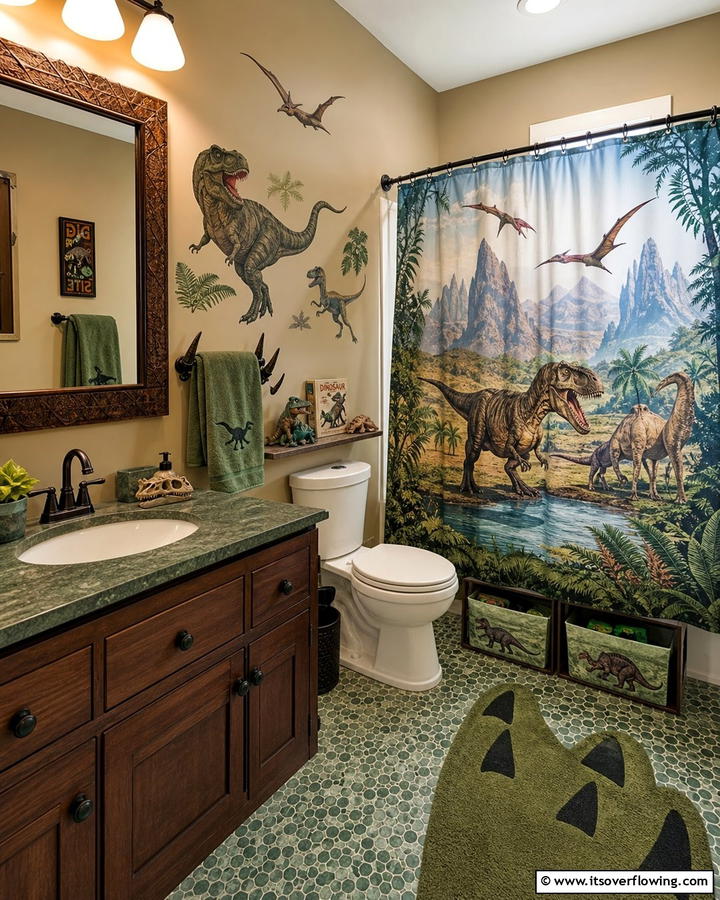 Dinosaur Explorer Bathroom - 25 Boy Bathroom Ideas for a Fun and Functional Space