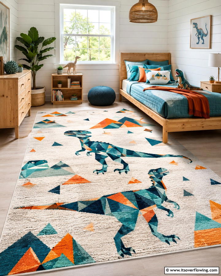 Dinosaur Rug Magic - 30 Dino-Mite Kids Room Ideas- Dinosaur Themes & Decor