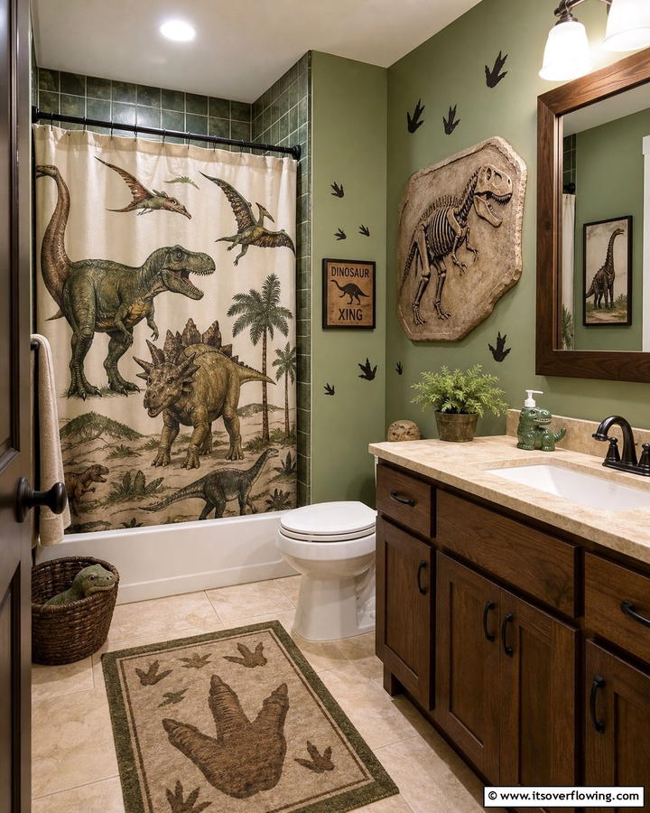 Dinosaur Themed Bathroom - 25 Boy Bathroom Ideas for a Fun and Functional Space