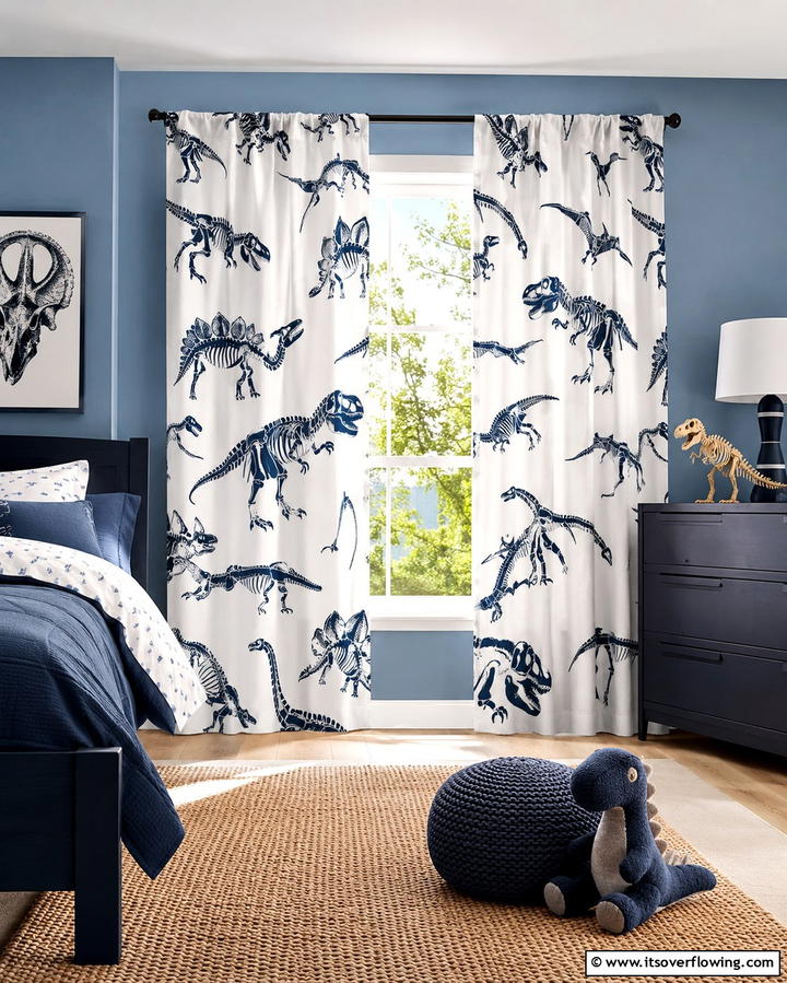 Dinosaur Themed Curtains - 30 Dino-Mite Kids Room Ideas- Dinosaur Themes & Decor