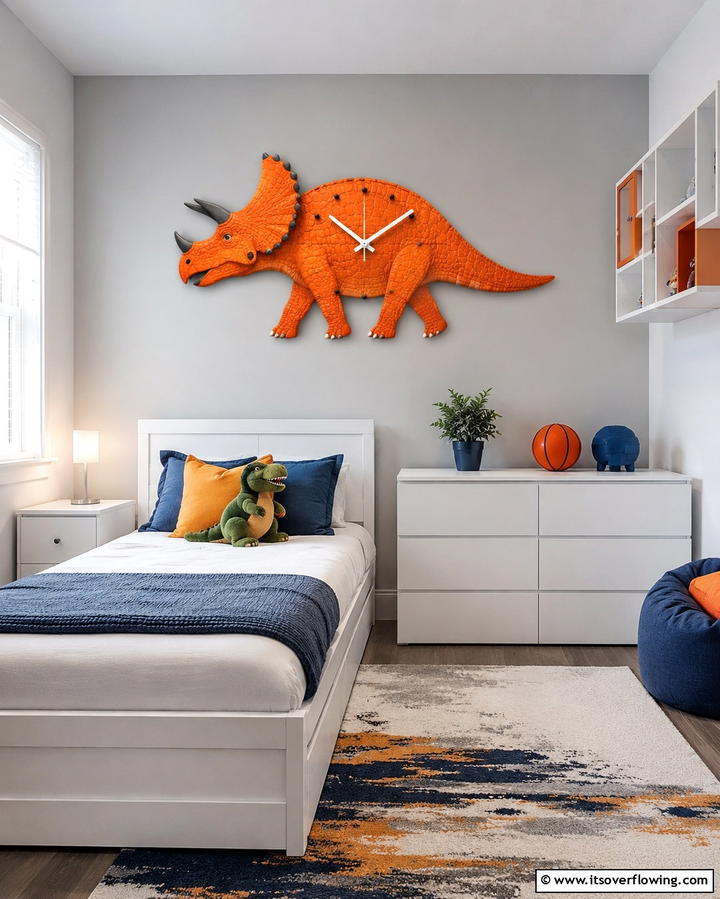 Dinosaur Wall Clocks - 30 Dino-Mite Kids Room Ideas- Dinosaur Themes & Decor