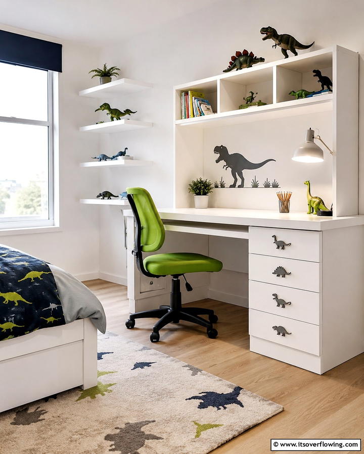 Dinosaur themed Study Desks - 30 Dino-Mite Kids Room Ideas- Dinosaur Themes & Decor