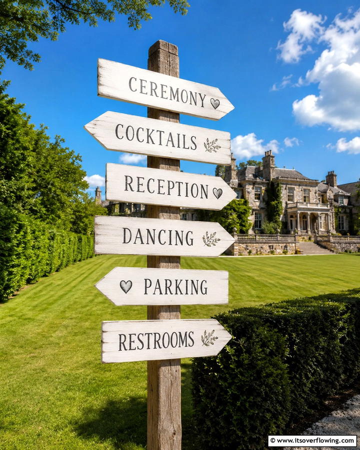 Directional Signs with Personalized Touches - 30 Creative Wedding Sign Ideas to Personalize Events
