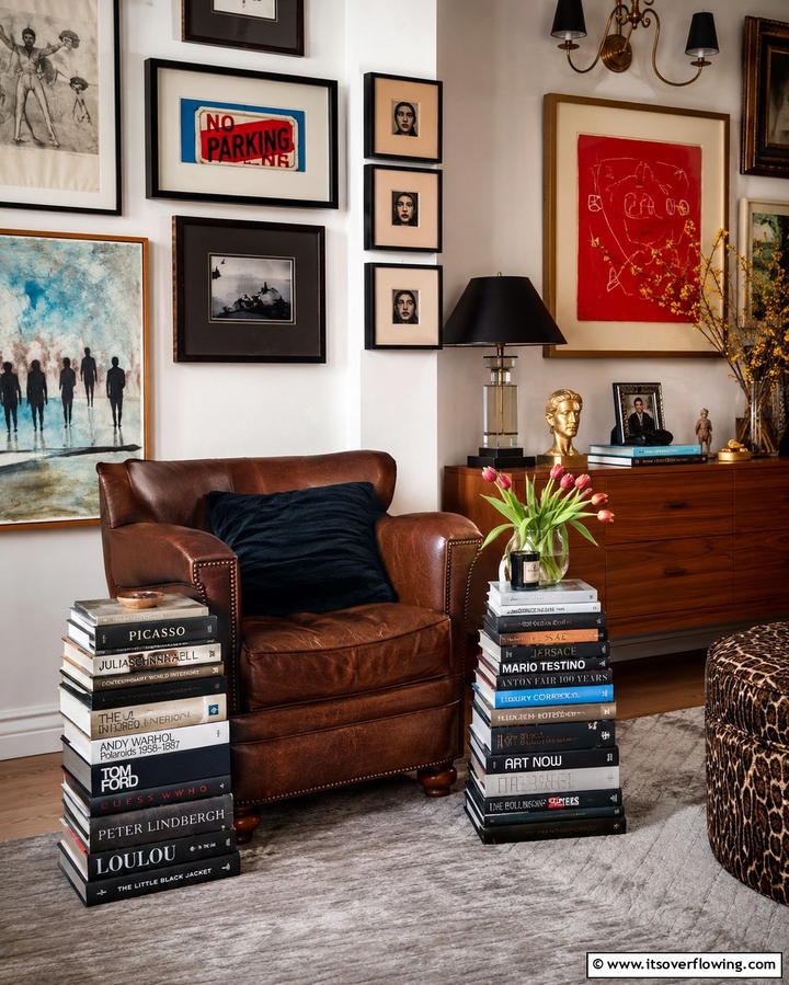 Display Books Creatively - 30 Eclectic Bohemian Maximalist Decor Ideas for Vibrant Homes