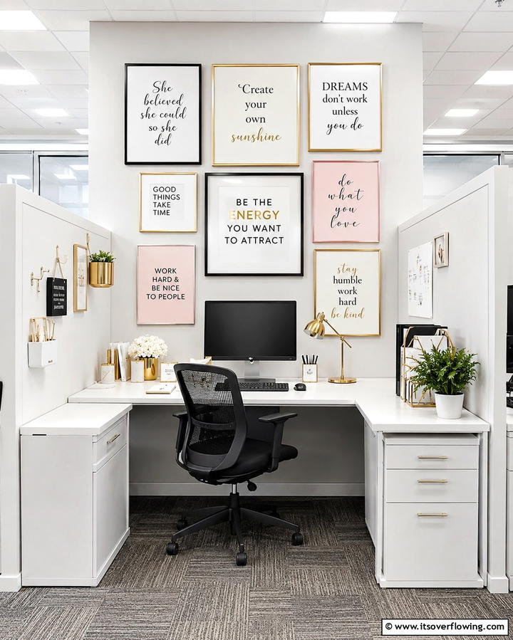 Display Inspirational Quotes - 25 Cubicle Decor Ideas to Personalize Your Workspace