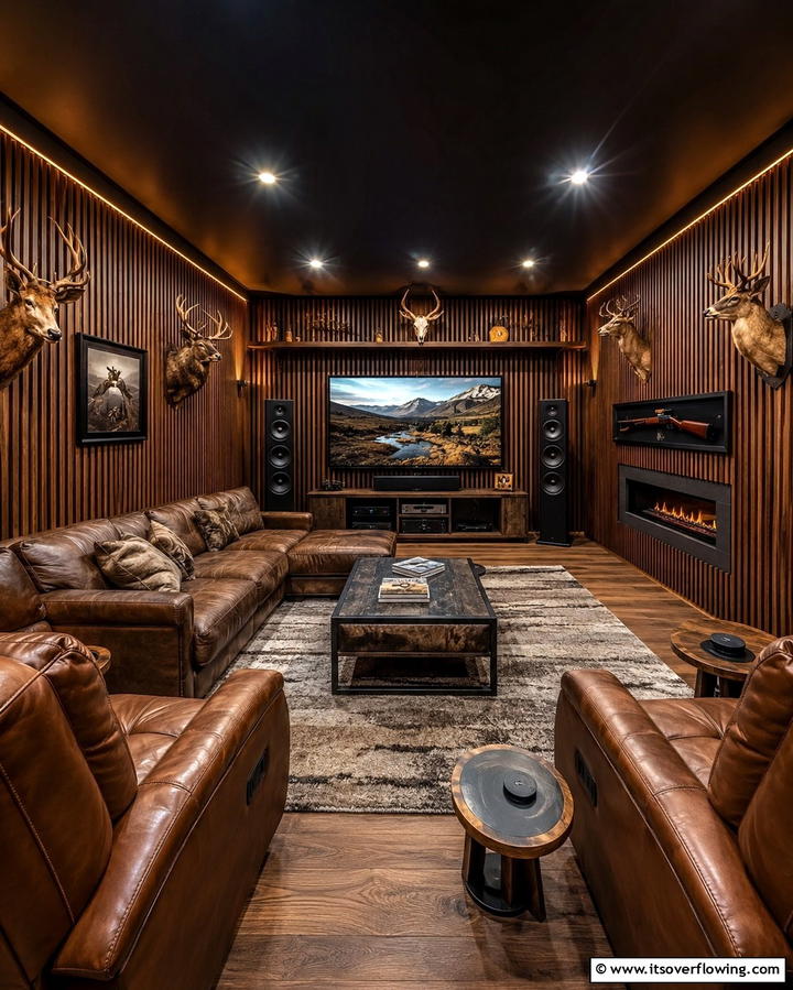 Display Shelves for Hunting Gear - 25 Unique Hunting Man Cave Ideas for Your Space