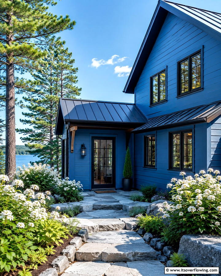 Distinct Arctic Blue Accent - 30 Serene Blue Exterior House Colors to Boost Curb Appeal