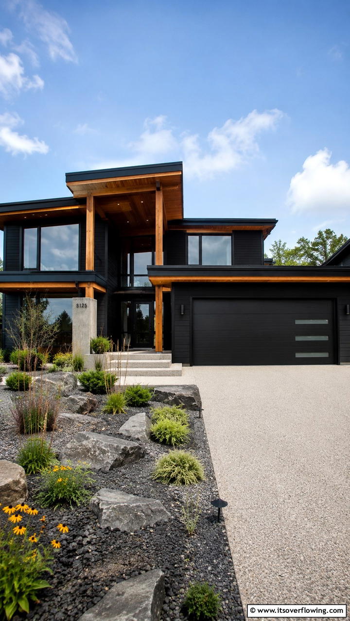Distinctive Coal Influence - 30 Black House Exteriors- Bold Paint Colors for Modern Homes