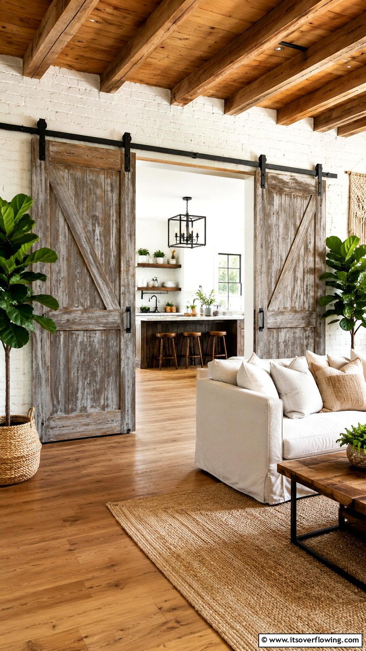 Distressed Barn Doors - 30 Boho Farmhouse Decor Ideas for Eclectic Charm