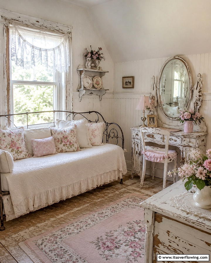 Distressed Finish Trim - 25 Farmhouse Interior Window Trim Ideas for Charm