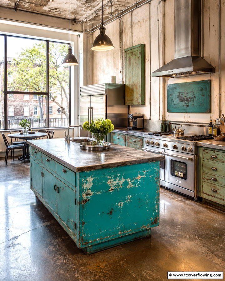 Distressed Finishes for Added Character - 25 Industrial Kitchen Ideas for a Modern Look