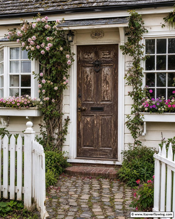 Distressed Vintage Look - 25 Stylish Brown Front Door Ideas for Your Home