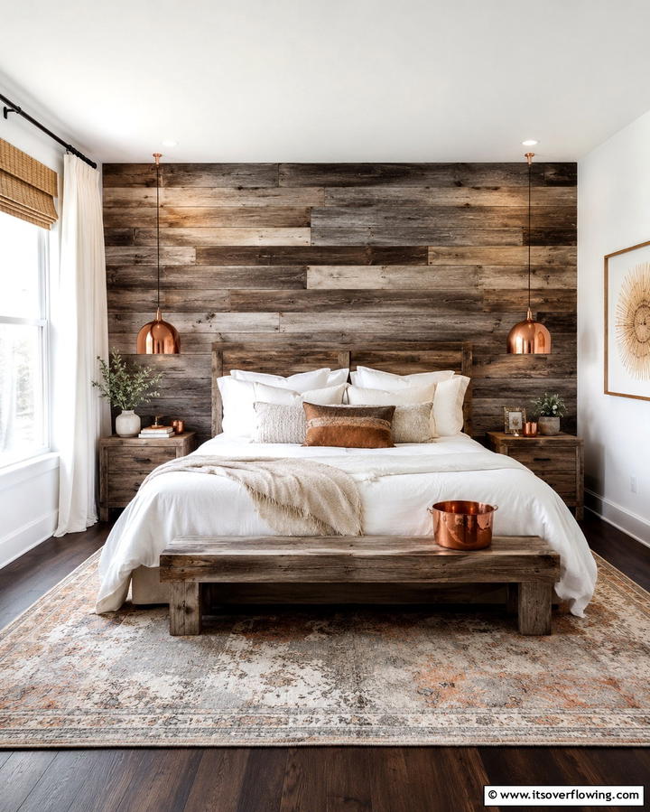 Distressed Wood Elements - 30 Moody Dark Boho Bedroom Decor Inspirations for Cozy Nights