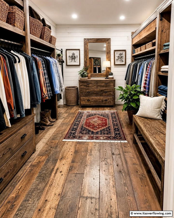 Distressed Wood Flooring - 20 Rustic Closet Ideas for a Charming Storage Solution