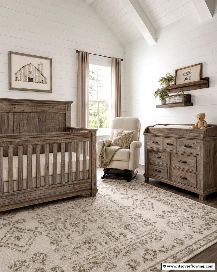 Distressed Wood Furniture - 25 Farmhouse Nursery Ideas for a Cozy Baby Room