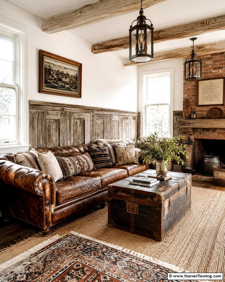 Distressed Wood Wainscoting - 30 Elegant Living Room Wainscoting Ideas for Modern Homes
