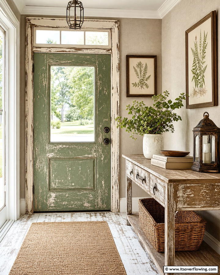 Distressed Wooden Charm - 25 Rustic Front Door Ideas to Welcome Guests in Style